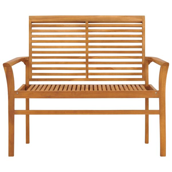 vidaXL Zahradní lavice s černou poduškou 112 cm masivní teak