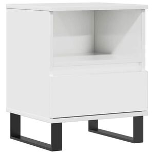 vidaXL Nočn&iacute; stolek b&iacute;l&yacute; s vysok&yacute;m leskem 40x35x50 cm kompozitn&iacute; dřevo