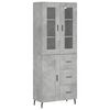 vidaXL Skř&iacute;ň highboard betonově &scaron;ed&aacute; 69,5x34x180 cm kompozitn&iacute; dřevo