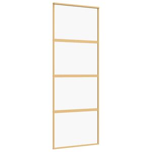 vidaXL Posuvn&eacute; dveře zlat&eacute; 76 x 205 cm čir&eacute; ESG sklo a hlin&iacute;k