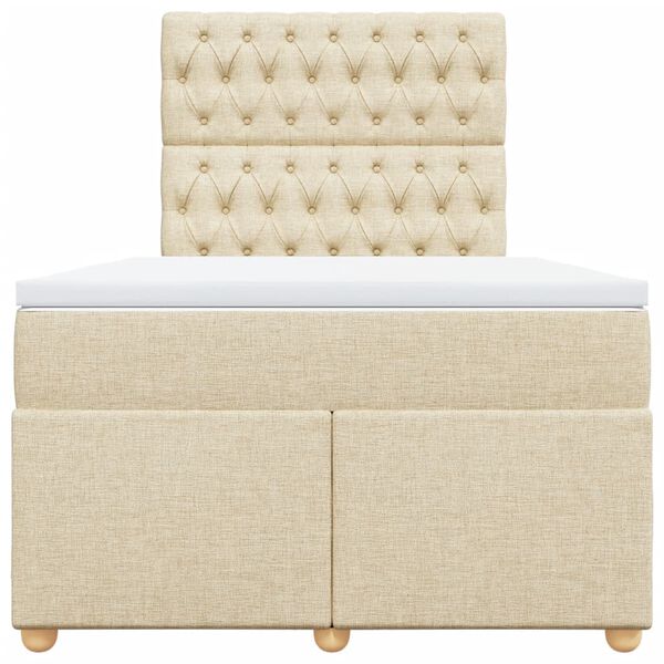 vidaXL Box spring postel s matrac&iacute; kr&eacute;mov&aacute; 120x190 cm textil