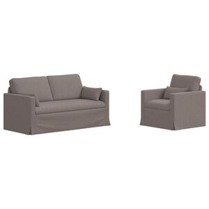 vidaXL Set pohovek 2 ks Taupe textil
