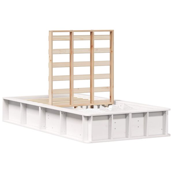 vidaXL R&aacute;m postele B&iacute;l&aacute; 80 x 200 cm Masivn&iacute; borov&eacute; dřevo