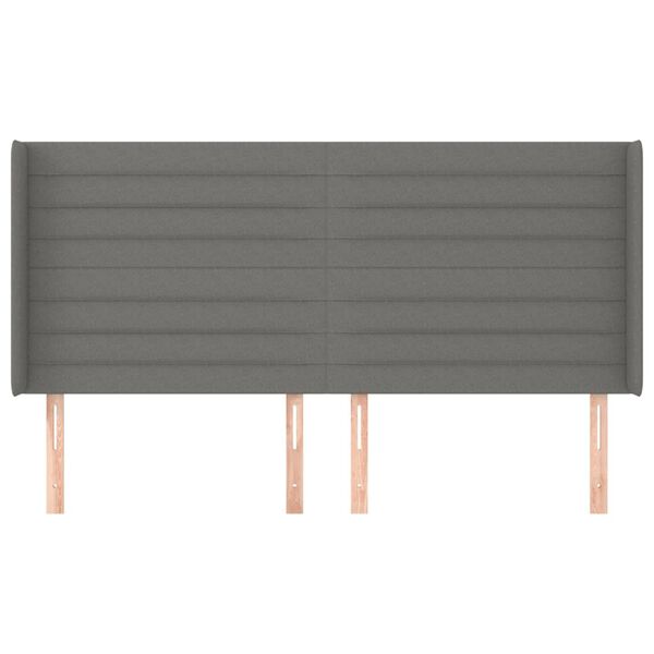 vidaXL Čelo postele typu u&scaron;&aacute;k tmavě &scaron;ed&eacute; 163x16x118/128 cm textil