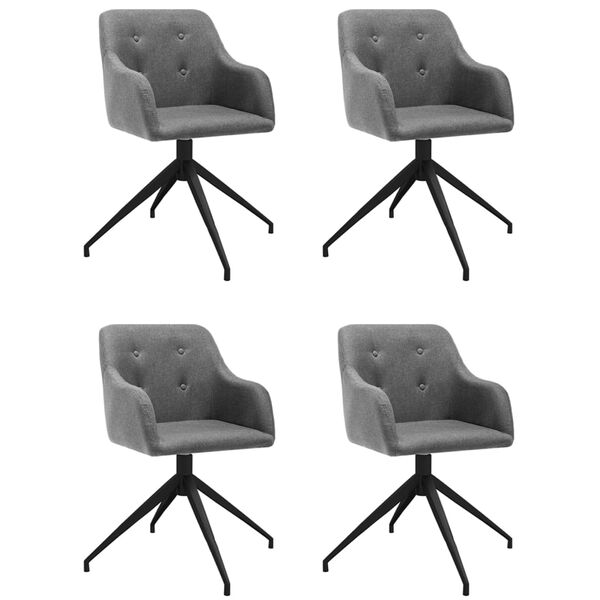 vidaXL Otočn&eacute; j&iacute;deln&iacute; židle 4 ks světle &scaron;ed&eacute; textil