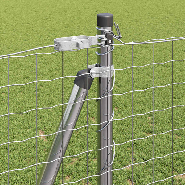 vidaXL Plotov&yacute; sloupek. 7 pcs Stř&iacute;brn&aacute; Ocel