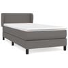 vidaXL Box spring postel s matrac&iacute; &scaron;ed&aacute; 90x200 cm uměl&aacute; kůže
