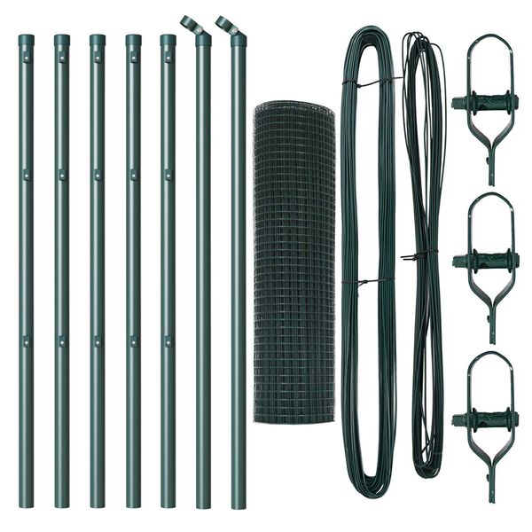 vidaXL Plotov&yacute; sloupek. Zelen&aacute; 10 x 0,6 m (16 x 16 mm pletivo)