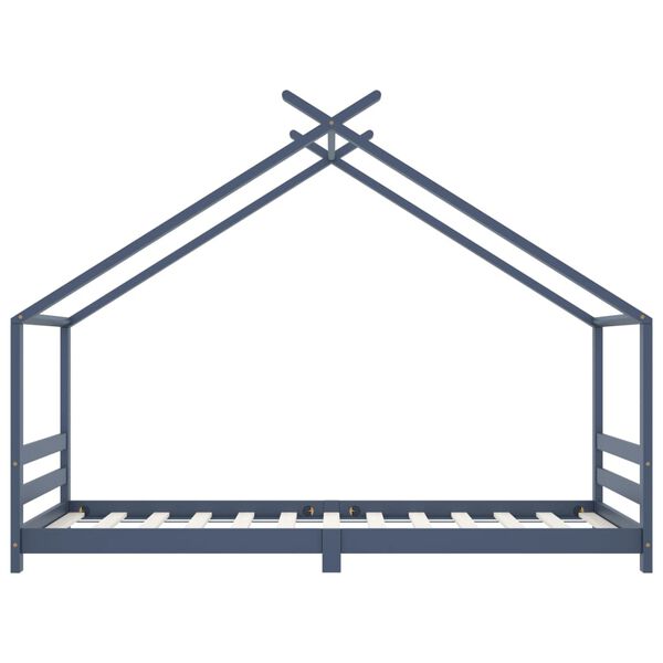 vidaXL R&aacute;m dětsk&eacute; postele &scaron;ed&yacute; masivn&iacute; borov&eacute; dřevo 90 x 200 cm