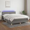 vidaXL Box spring postel s matrac&iacute; a LED tmavě &scaron;ed&aacute; 140x200 cm textil
