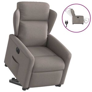vidaXL Elektrick&eacute; zvedac&iacute; polohovac&iacute; křeslo taupe textil