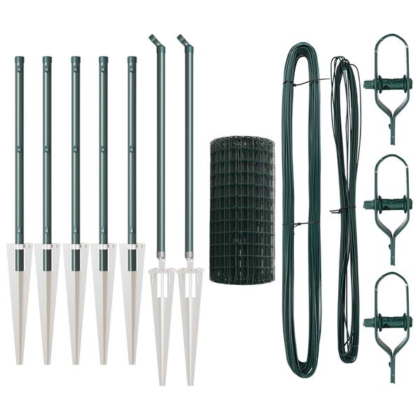 vidaXL Plot s sloupkem Zelen&aacute; 0,4 x 10 m Ocel a PVC