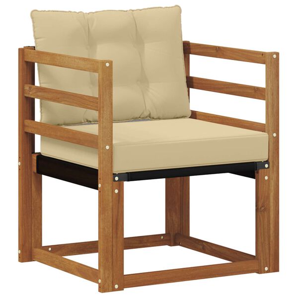 vidaXL Venkovn&iacute; pohovka Masivn&iacute; ak&aacute;ciov&eacute; dřevo a Textilene Př&iacute;rodn&iacute;