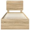 vidaXL R&aacute;m postele s čelo Sonoma dub 75 x 190 cm Masivn&iacute; borov&eacute; dřevo