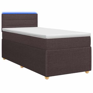 vidaXL Postel boxspring s matrac&iacute; Tmavě hněd&aacute; 80 x 200 cm Textil