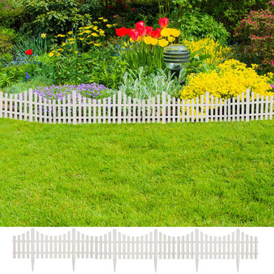 Zahradní dekorativní plot 17 ks 10 m bílý