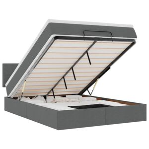 vidaXL Osmansk&aacute; postel s matrac&iacute; & LED diody Tmavě &scaron;ed&aacute; 140x190 cm