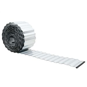 vidaxl Okraj tr&aacute;vn&iacute;ku 5 m x 30 cm Pozinkovan&aacute; ocel Stř&iacute;brn&aacute;