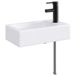 vidaXL Um&yacute;vadlo s bateri&iacute; a odpadem Matn&aacute; čern&aacute; 45,5 x 25,5 x 13 cm