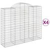 vidaXL Klenut&eacute; gabionov&eacute; ko&scaron;e 4 ks 200x50x160/180cm pozinkovan&eacute; železo