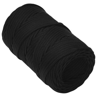 vidaXL Pracovní lano černé 2 mm 25 m polyester