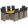vidaXL 9d&iacute;ln&yacute; zahradn&iacute; bistro set s podu&scaron;kami &scaron;ed&yacute; polyratan