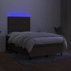 vidaXL Box spring postel s matrac&iacute; a LED čern&aacute; 120x190 cm textil