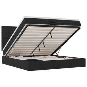 vidaXL Osmansk&yacute; r&aacute;m postele s matrac&iacute; čern&aacute; 180x200cm textil