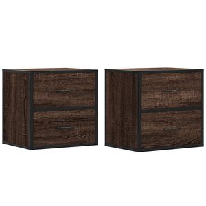 vidaXL N&aacute;stěnn&eacute; nočn&iacute; stolky 2 ks hněd&yacute; dub 40x31x39,5 cm