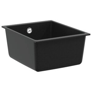 vidaXL Dřez 80% Křemenn&eacute; a 20% Pryskyřice 370 x 460 mm Čern&aacute;