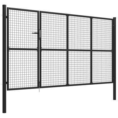 vidaXL Zahradní plotová brána ocel 350 x 150 cm antracitová