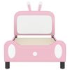 vidaXL R&aacute;m postele pro děti s čelem s čelo Růžov&aacute; 80 x 160 cm PU