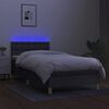 vidaXL Box spring postel s matrac&iacute; a LED tmavě &scaron;ed&aacute; 80 x 200 cm textil