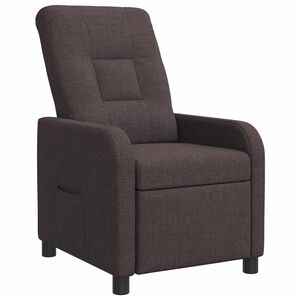 vidaXL Křeslo s funkc&iacute; ležen&iacute; Tmavě hněd&aacute; Textil