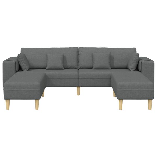vidaXL Tkaninové sofa s polštářem Tmavě šedá 208 cm textil