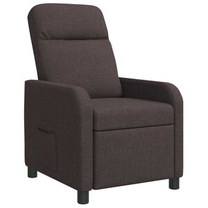 vidaXL Křeslo s funkc&iacute; ležen&iacute; Tmavě hněd&aacute; Textil