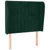 vidaXL Čelo postele typu u&scaron;&aacute;k tmavě zelen&eacute; 83 x 23 x 118/128 cm samet