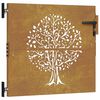 vidaXL Zahradn&iacute; branka 85 x 100 cm z cortenov&eacute; oceli, design stromu