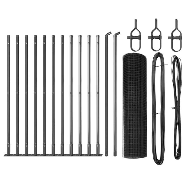 vidaXL Plotov&yacute; sloupek. &Scaron;ed&aacute; 25 x 0,6 m (19 x 19 mm s&iacute;ť) Ocel a PVC