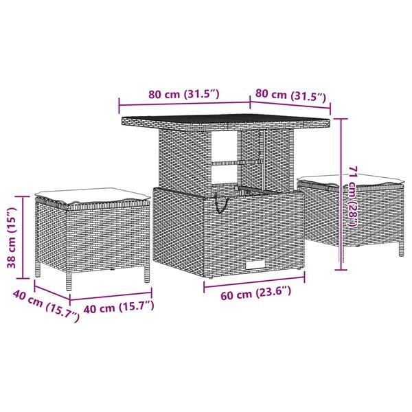 vidaXL Sada zahradn&iacute;ch pohovek s &uacute;loži&scaron;těm 11 pcs Čern&aacute; Poly ratan
