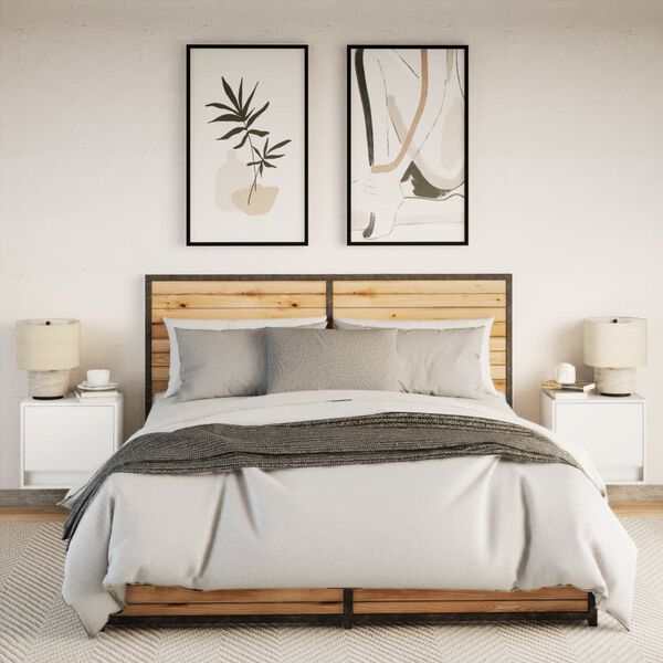 vidaXL Nástěnné noční stolky s LED osvětlením 2 ks bílé