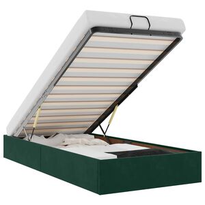 vidaXL Osmansk&yacute; r&aacute;m postele bez matrace tmavě zelen&eacute; 90x200 cm samet