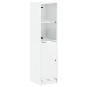 vidaXL Highboard se skleněn&yacute;mi dv&iacute;řky b&iacute;l&yacute; 35 x 37 x 142 cm