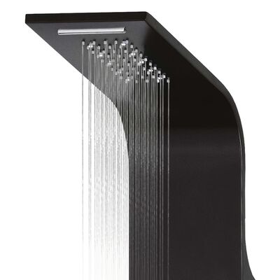 vidaXL Sprchový panel set hliníkový 20 x 44 x 130 cm černý