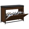 vidaXL Botn&iacute;kov&aacute; lavice s v&yacute;klopnou z&aacute;suvkou hněd&yacute; dub 82 x 32 x 56 cm