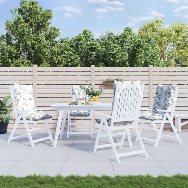 vidaXL Podu&scaron;ky na židli s vysok&yacute;m opěradlem 4 ks vzor listů oxford