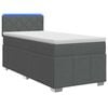 vidaXL Box spring postel s matrac&iacute; a LED Tmavě &scaron;ed&aacute; 90 x 190 cm Textil