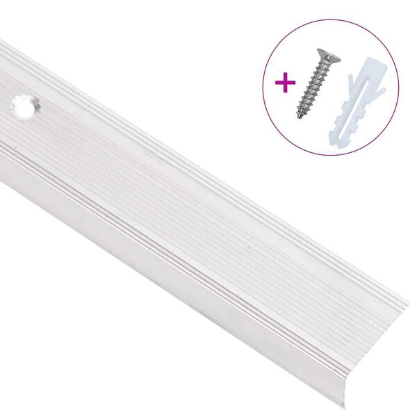 vidaXL Schodové hrany ve tvaru L 15 ks hliník 90 cm stříbrné