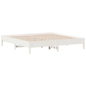 vidaXL Postel bez matrace b&iacute;l&aacute; 200 x 200 cm masivn&iacute; borovice
