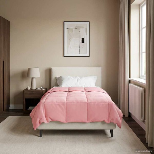 vidaXL Celoročn&iacute; přikr&yacute;vka &Scaron;něrov&aacute;n Růžov&aacute; 155 x 220 cm Mikrovl&aacute;kno